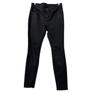 Eileen‎ Fisher Skinny Jeans Womens Size 4 Black Coated Organic Cotton Blend